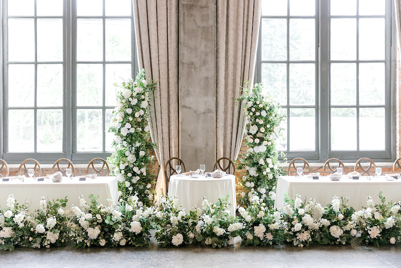 Garden style white and green florals classic elegance